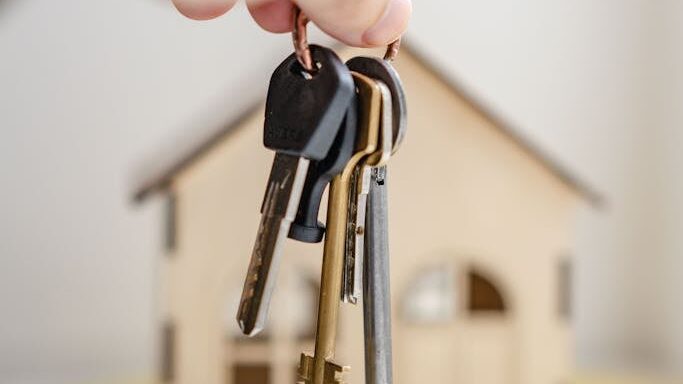 Person with keys for real estate